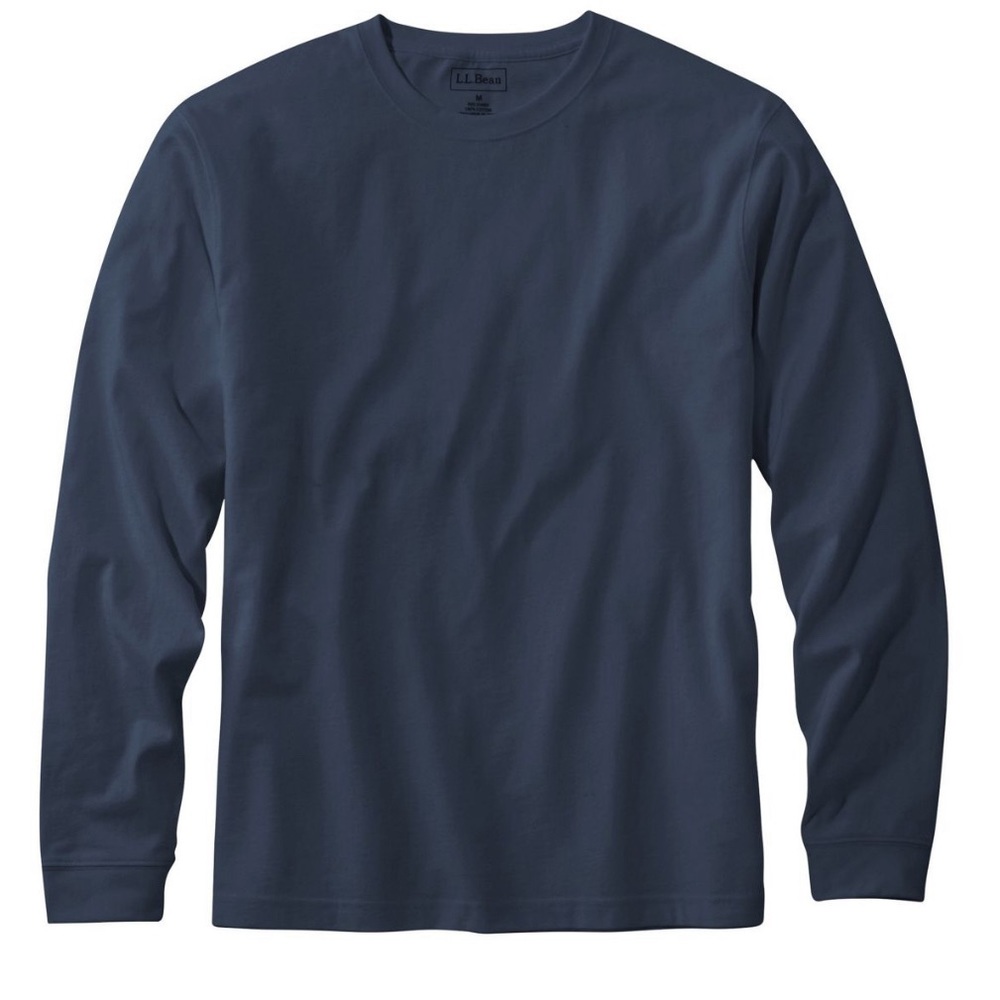 L.L. Bean Men's Carefree Unshrinkable Tee, Traditional Fit, Long-Sleeve